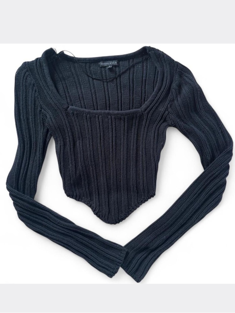 Kendall & Kylie cropped ribbed sweater